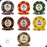 Paulson Tophat & Cane Pokerchips - Sample Set (7 Chips)